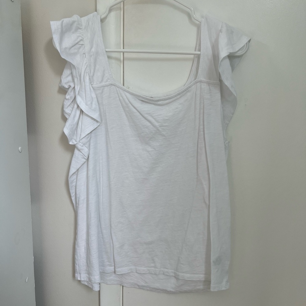 Z supply white flutter sleeve tee